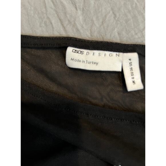 ASOS Black Sheer Mesh Long Sleeve Bodysuit | Size Small (US 4 - Picture 7 of 8